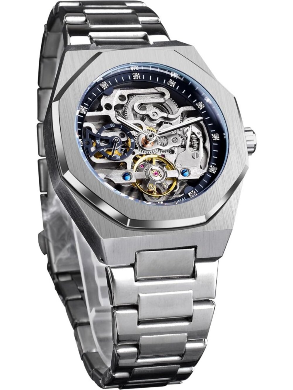 FORSINING Vintage Watch for Men Engraved Automatic Self-Wind Mechanical Big Dial
